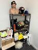 Rack & Consents Tactical Helmets, Soft Shell Helmets, Ballistic Mannequin Head, Assorted Small Sheets High Density Foam, 4 Tier Modular Shelf, , *** Items Located Upstairs ***