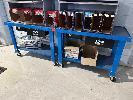 2 X Sp Tools Tear Down Benches, Mobile, 1200 X 650mm With Drawer & Drain, Rrp $849.00, And Shelf Units
