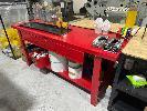 HAFCO STEEL WORK BENCH, RED, 3 x DRAWERS, 2 TIER, 2000 x 650 x 850mm