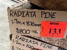 133 · RADIATA PINE SLAB, 1.7m x 900 x 60mm