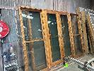 176 · CEDAR DOOR SET & SINGLE SASH WINDOW EITHER SIDE, 3350 x 2400, AS NEW