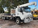 122 · 2008 ISUZU 1400 LONG, FH-FVZ, EURO IV, 6x4, SINGLE CAB, CRANK TRUCK, REG: SB 11 NU, VIN: JALFVZ34W87000008, ODO: 192,982kms SHOWING, GVM: 24,000kg, GCM: 36,000kg, SITEC, 295 TURBO DIESEL, 9 SPEED MANUAL TRANSMISSION, SPRING SUSPENSION, WHITE DUCO, 11R 22.5 TYRES, 2 DOORS, 3 SEAT,, AIR CON, CB RADIO, BULL BAR, DRIVING LIGHTS, RING FEEDER, ROCK SCREEN, STEEL TRAY, FITTED WITH UNIC CRANE, MOUNTED BEHIND CAB, MOD: URW545WE, D.O.M. 2007, MAX LIFT WEIGHT: 4,000kg, MAX REACH: 13m, NEXT MAJOR INSPECTION