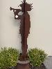 1 · "BUGULA, LEST WE FORGET", CORTON STEEL DIMENSIONAL GARDEN ART STATUE, ON CIRCULAR BASE SECTION, STATUE,, APPROXIMATELY 2000mm (H), ON CIRCULAR BASE SECTION,, APPROXIMATELY 300 (H) x 600mm (D)