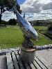 5 · "BLUEFIN CHASING PILCHARDS", BODO MUCHE STUDIO, POLISHED STAINLESS STEEL GARDEN ART STATUE, ON CIRCULAR BASE SECTION, APPROXIMATELY 1900mm (H), 1500mm (L), 2015 EDITION 2 OF 11