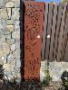 15 · 2 x CORTEN STEEL DECORATIVE SILHOUETTE GARDEN ART PANELS DEPICTING GRAPES, RECTANGULAR SIZE OF APPROXIMATELY 2250 (H) x 520mm (W)