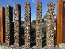 22 · 5 x GABION ROCK PILLARS, APPROXIMATELY 2120 x 250 x 250mm