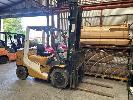 153 · FORKLIFT, TCM 3T, MODEL: FG30T6H, S/N: 37G12438, REGO NO. DVP 720, 4 CYLINDER NISSAN PETROL/LPG ENGINE, 2 STAGE CLEAR VEIW MAST, SOLID TYRES,, FITTED WITH WEIGHT SCALES, MAX LIFT CAP. 2450kg, MAX LIFT HEIGHT 4500mm, NOTE: BRAKES ALL FAULTS, (NOT INCLUDING GAS BOTTLE) NO GST 11.00% PREMIUM