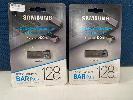 196 · 2 x SAMSUNG BAR PLUS USB 3.1 FLASH DRIVES TITAN GREY - 128GB, (RRP $198) (BOXED), (SUBJECT TO INSURANCE CLAIM)