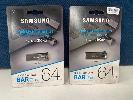 206 · 2 x SAMSUNG BAR PLUS USB 3.1 FLASH DRIVES TITAN GREY - 64GB, (RRP $118) (BOXED), (SUBJECT TO INSURANCE CLAIM)