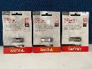 209 · 3 x SANDISK ULTRA FLAIR 32GB USB 3.0 FLASH DRIVES, (RRP $99) (BOXED), (SUBJECT TO INSURANCE CLAIM)
