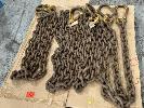 114 · 4 x LIFTING CHAINS, GUNNEBO, 19mm CHAIN, SWL: 11.5 TONNE, LENGTH: 4.5m EACH, EACH FITTED WITH LIFT RINGS BOTH ENDS, 1 x PALLET NO GST