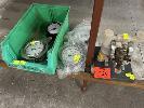 229 · PNEUMATIC DIAPHRAGM PUMP, SPINTEK &, 4 x PRESSURE DIAL GAUGES, STAINLESS STEEL