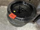 287 · 2 x SOLID RUBBER STEEL RIM WHEELS, 400m DIAMETER