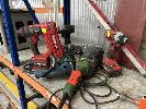 337 · MAKITA DRILL, HITACHI GRINDER, 9", OZITO STAPLE GUN & TEK GUN WITH BATTERIES,, NO CHARGER