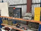 357 · TIMBER KEY CABINET & PLASTIC PARTS DRAWERS & CONTENTS, 2 x SHELVES