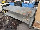 393 · WORK BENCH, 2350 x 900 x 850mm (H), STEEL CONSTRUCTION, 2 TIER, MOBILE WITH DAWN VICE