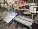 395 · 2 x A-FRAME STORAGE RACK TROLLEYS, 1500 x 700 x 1350mm (H), DOUBLE SIDED, GALV STEEL CONSTRUCTION INCLUDING SHEET OF GALV STEEL, 2400 x 1200mm