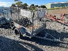 25 · CAGED TRAILER, REG: S356 TCG, 6 x 4', 1800 x 1200mm, 50mm COUPLER, 5 STUD 14" RIMS, SWING OUT TAILGATE, LED LIGHTS, WITH PAPERS NOT REGISTERED
