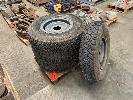 34 · 4 x TOYOTA LANDCRUISER SPLIT RIMS, 16" , 5 STUD, WITH GOOD DUNLOP ROAD GRIPPER TYRES, 7.50 R16