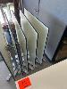 10 · 3 x SPACE SAVER CAFE TABLES, WHITE TOP, BLACK EDGE, ALLOY PEDESTAL BASE, CHAIRFORCE, 800 x 800 x 735mm (H), (TOPS MATCH LOTS 1-9)