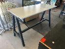 12 · 6 PERSON DRY BAR, WHITE TIMBER LAMINATE TOP, BLACK STEEL BASE, 1800 x 750 x 1085mm (H)