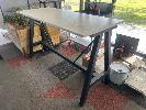 13 · 6 PERSON DRY BAR, WHITE TIMBER LAMINATE TOP, BLACK STEEL BASE, 1800 x 750 x 1085mm (H)