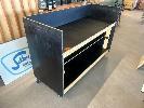 16 · DJ BOOTH, FORM PLY, BLACK, LOCKING CASTORS, 1840 x 730 x 940mm (H)