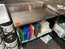 117 · 2 TIER STAINLESS STEEL PREP BENCH WITH SPLASHBACK, 1200 x 600mm