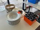 135 · 11 x BOWLS, 300mm, 6 x SERVING TRAYS, ETC
