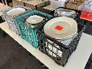 137 · 4 x MILK CRATES ASSORTED CROCKERY