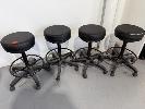 223 · 4 x MOBILE STOOLS, BLACK, GAS LIFT