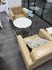 228 · 2 x LOUNGE ARM CHAIRS WITH ROUND COFFEE TABLE