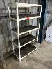 7 · 5 TIER STEEL MODULAR SHELF, 900 x 440 x 1800mm (H), WITH SMALL FLAMMABLES CABINET, 480 x 600 x 800mm (H)