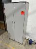 64 · 2 DOOR GREY LAMINATE STATIONARY CABINET