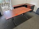 73 · CONTENTS OF MEETING ROOM, TIMBER LAMINATE MAPLE/ GRAY TABLE 1800 x 900mm, 2 x 2 DOOR CABINETS