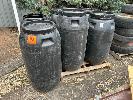 83 · 6 x 200LTR POLLY DRUMS, 5 LIDS ONLY