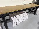 209 · 2 x WORK BENCHES (3 UPRIGHTS), MODULAR STEEL FRAME, MDF TOP, EACH 274 x 75 x 97cm (H), (COLLECTION BY APPOINTMENT - LATEST 26/6/2026)