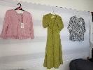 112 · FOIL PINK TOP, FOIL GREEN DRESS, FOIL FLORAL TOP, SIZE: 10, $360.00