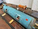 15 · UPRIGHT COMPRESSED AIR RECEIVER, 2000 x 400mm TANK APPROX, WITH INSPECTION PLATES, GAUGE & FILTER