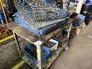 131 · HEAVY DUTY STEEL WORKSHOP PORTABLE TABLE WITH SNOW CHAINS, RUBBER MAT, ETC NO GST