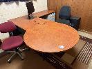 P End Desk, Bookcase, 2 X Chairs & Floor Safe, Contents Of Office No Gst