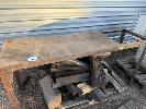 81 · 2 x STEEL BENCHES & TIMBER BLOCKS NO GST