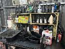 27 · OIL SERVICE BENCH & CONTENTS, DRAIN PANS, VARIOUS OILS