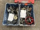 49 · SPRING COMPRESSORS, 3 & 2 LEG PULLERS, HONES, RING GROOVE CLEANER, ETC, 2 x TUBS